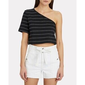 The Range One-Shoulder T-shirt Th1f02us Blouse Size XS Made In Canada in black